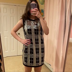 Black and silver short dress